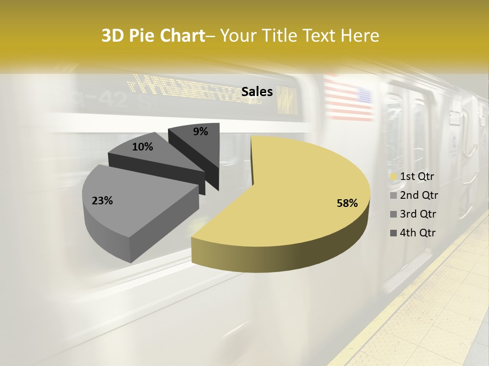 A Subway Train With People On The Platform PowerPoint Template