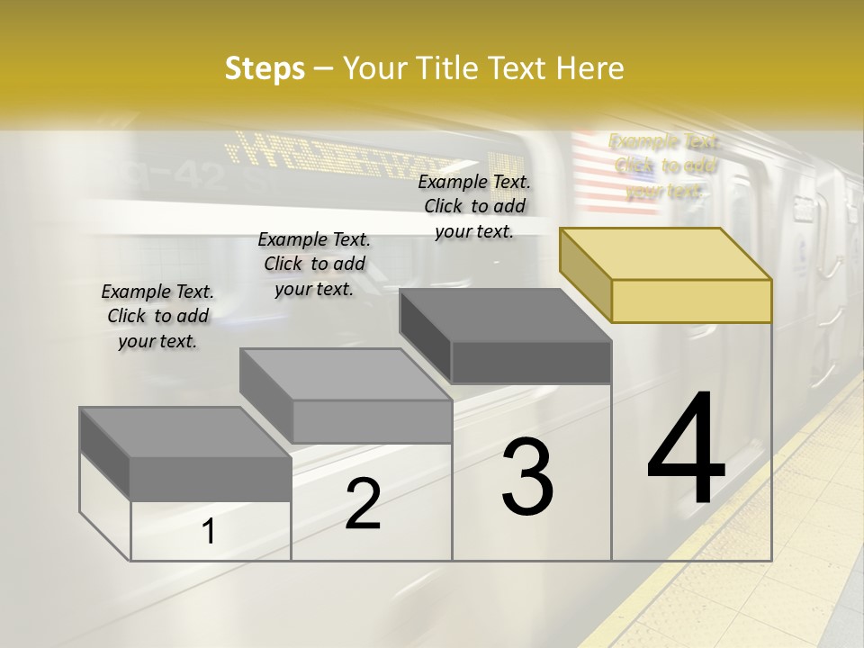 A Subway Train With People On The Platform PowerPoint Template