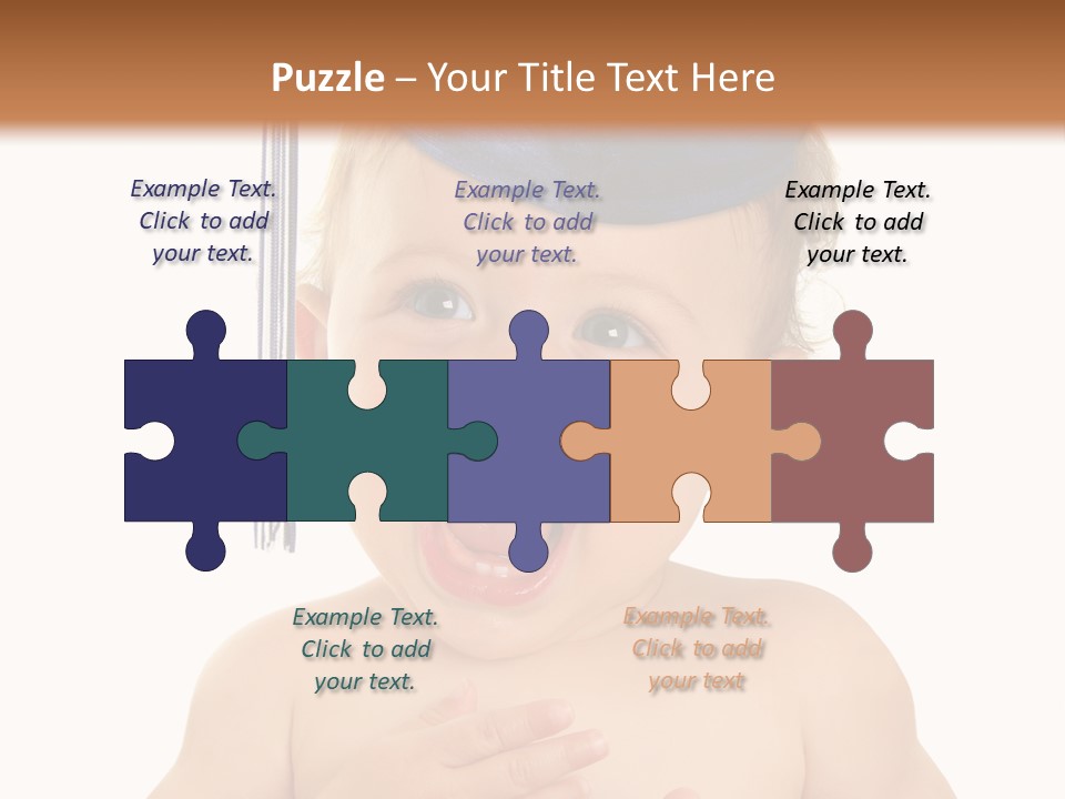 A Baby Wearing A Graduation Cap And Holding His Hands Together PowerPoint Template