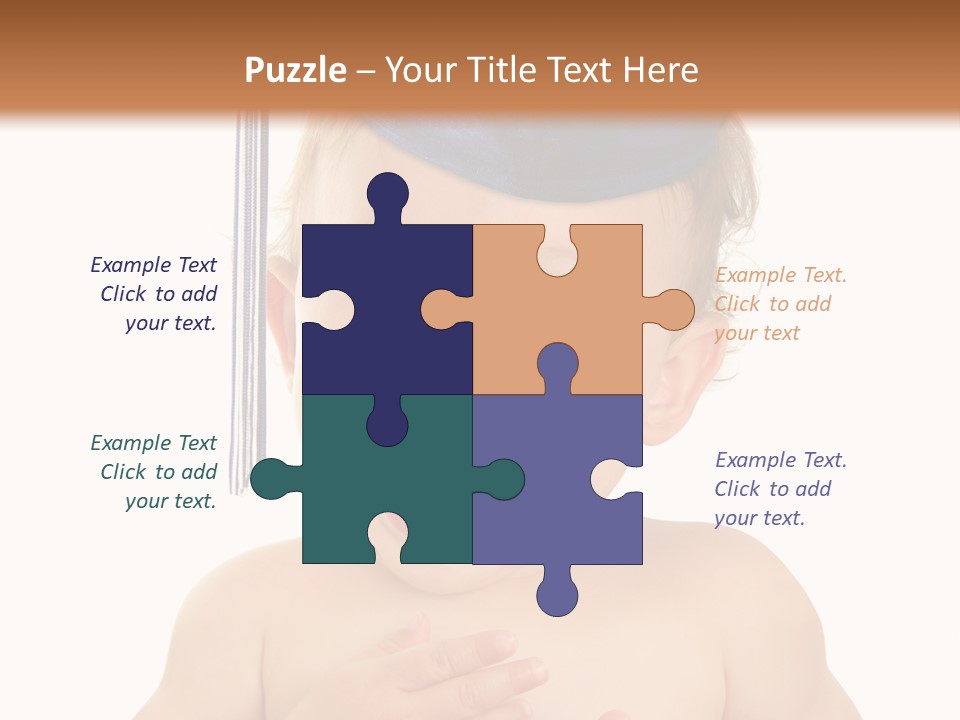 A Baby Wearing A Graduation Cap And Holding His Hands Together PowerPoint Template