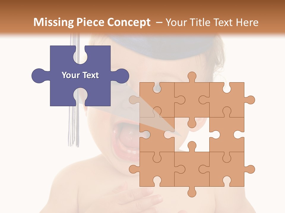 A Baby Wearing A Graduation Cap And Holding His Hands Together PowerPoint Template