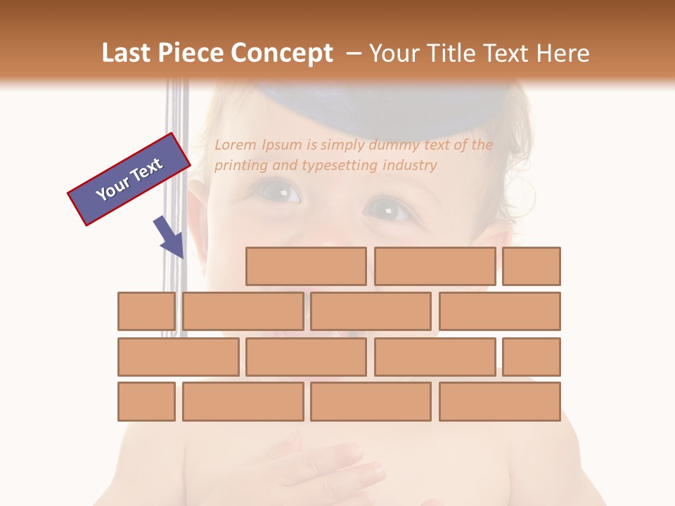 A Baby Wearing A Graduation Cap And Holding His Hands Together PowerPoint Template