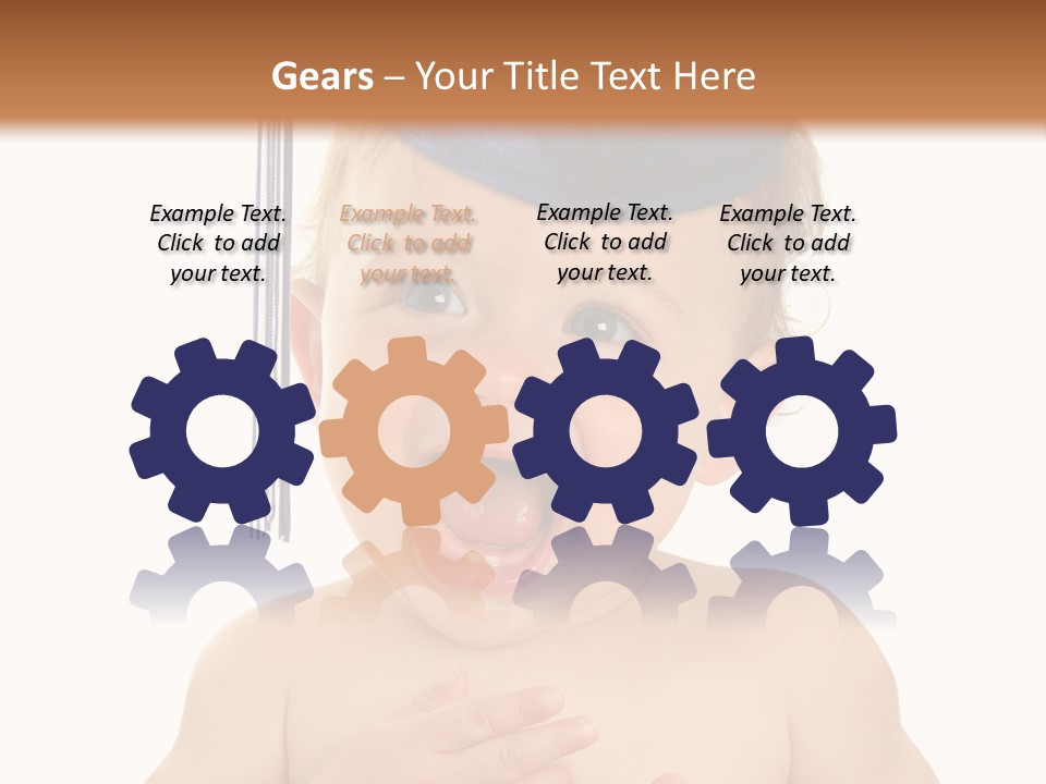 A Baby Wearing A Graduation Cap And Holding His Hands Together PowerPoint Template