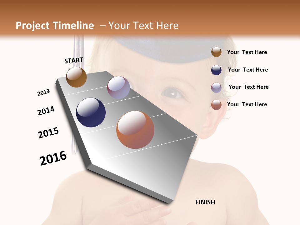 A Baby Wearing A Graduation Cap And Holding His Hands Together PowerPoint Template