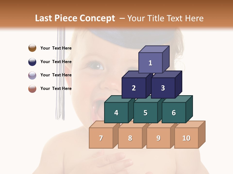 A Baby Wearing A Graduation Cap And Holding His Hands Together PowerPoint Template