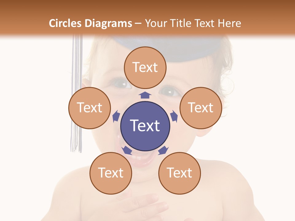 A Baby Wearing A Graduation Cap And Holding His Hands Together PowerPoint Template