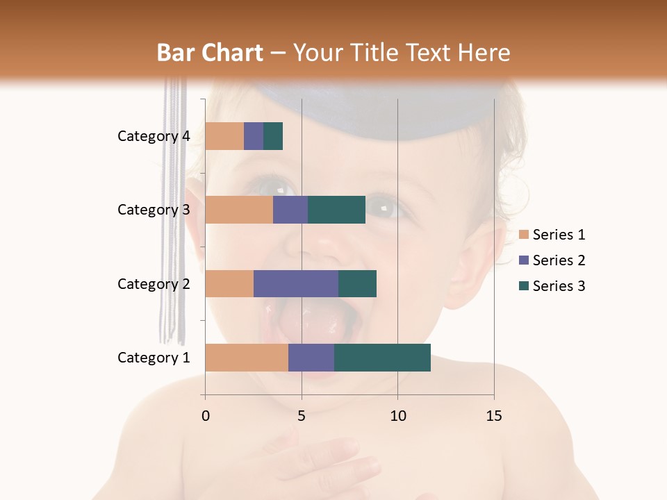 A Baby Wearing A Graduation Cap And Holding His Hands Together PowerPoint Template