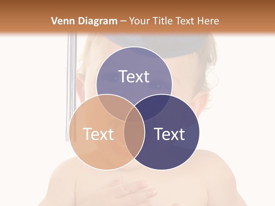 A Baby Wearing A Graduation Cap And Holding His Hands Together PowerPoint Template
