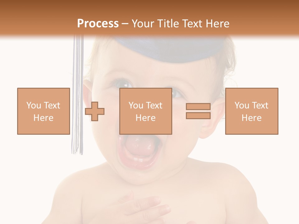 A Baby Wearing A Graduation Cap And Holding His Hands Together PowerPoint Template