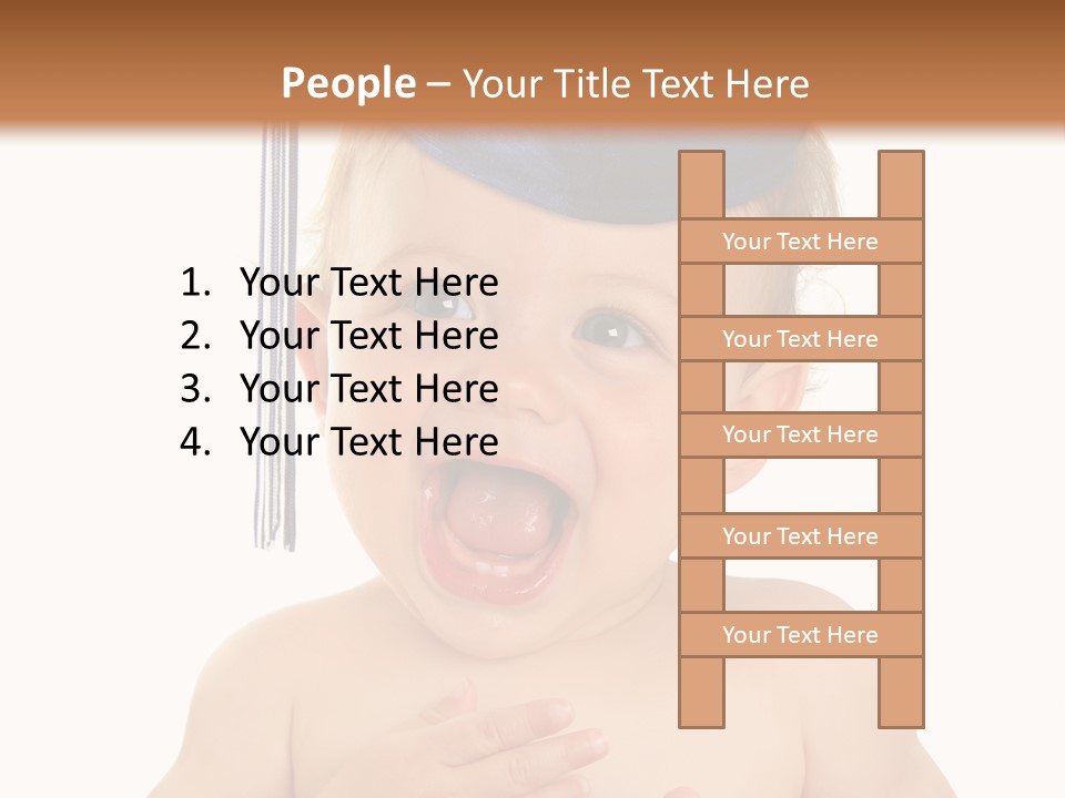 A Baby Wearing A Graduation Cap And Holding His Hands Together PowerPoint Template