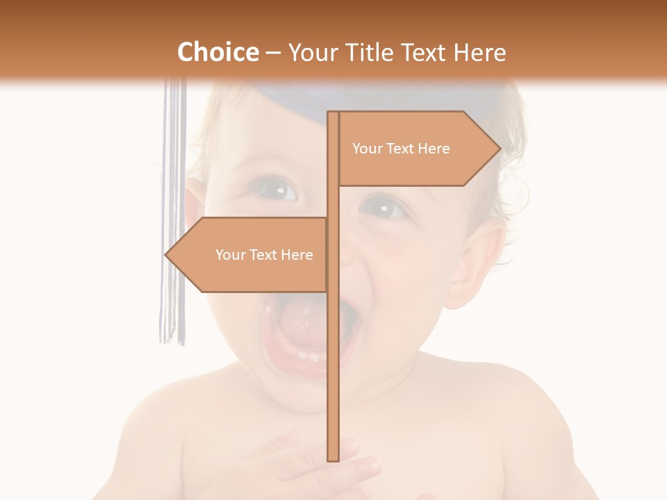 A Baby Wearing A Graduation Cap And Holding His Hands Together PowerPoint Template