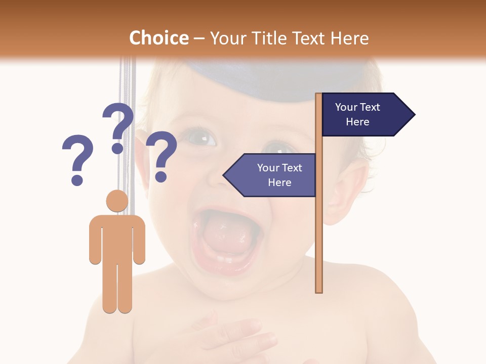 A Baby Wearing A Graduation Cap And Holding His Hands Together PowerPoint Template