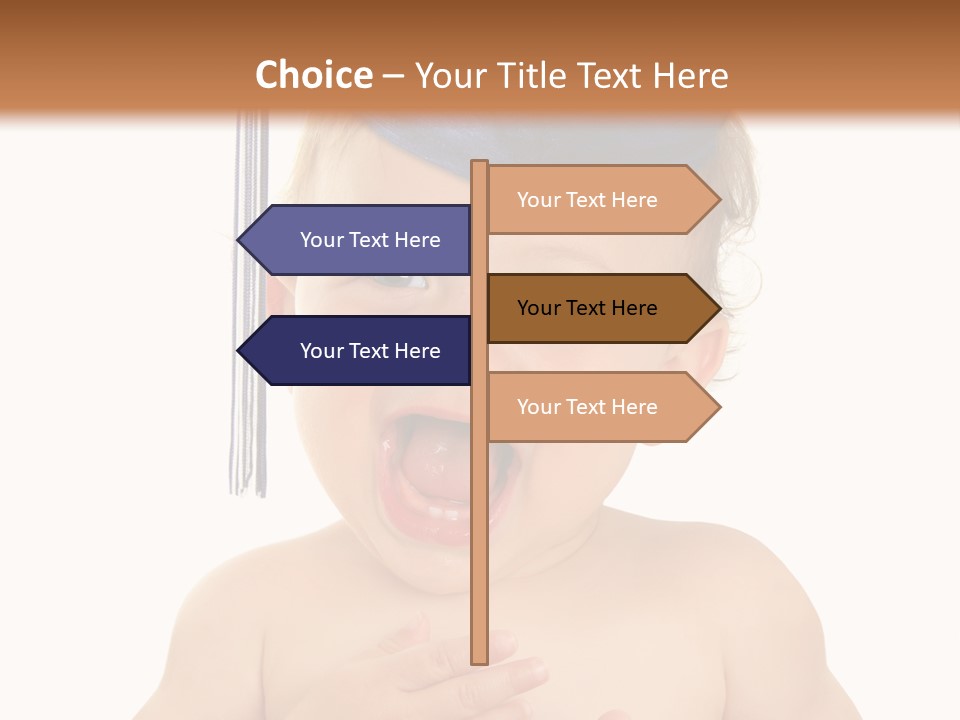 A Baby Wearing A Graduation Cap And Holding His Hands Together PowerPoint Template