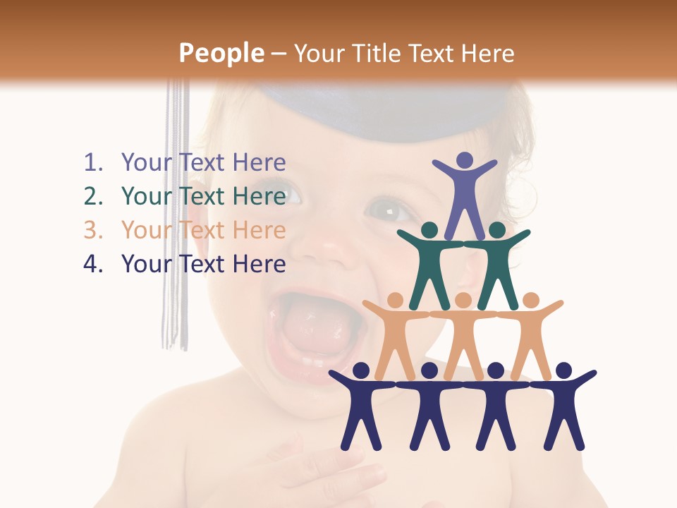 A Baby Wearing A Graduation Cap And Holding His Hands Together PowerPoint Template