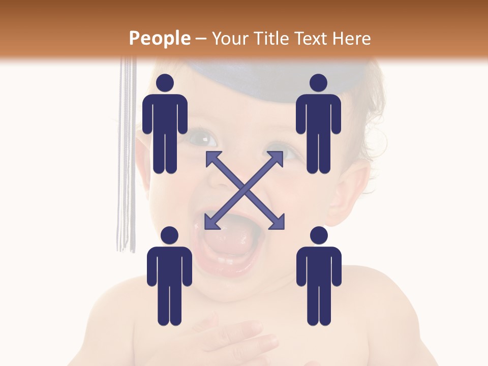 A Baby Wearing A Graduation Cap And Holding His Hands Together PowerPoint Template