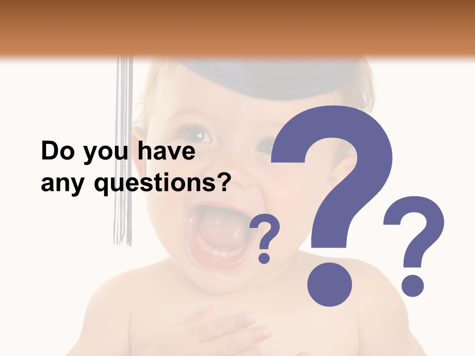 A Baby Wearing A Graduation Cap And Holding His Hands Together PowerPoint Template