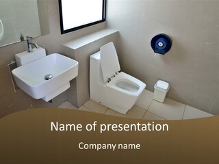 A White Toilet Sitting Next To A White Sink PowerPoint Template