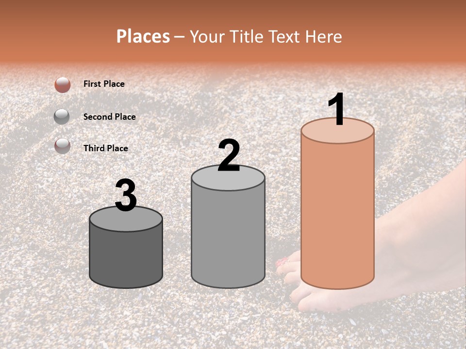 A Person's Feet In The Sand With A Heart Drawn On It PowerPoint Template