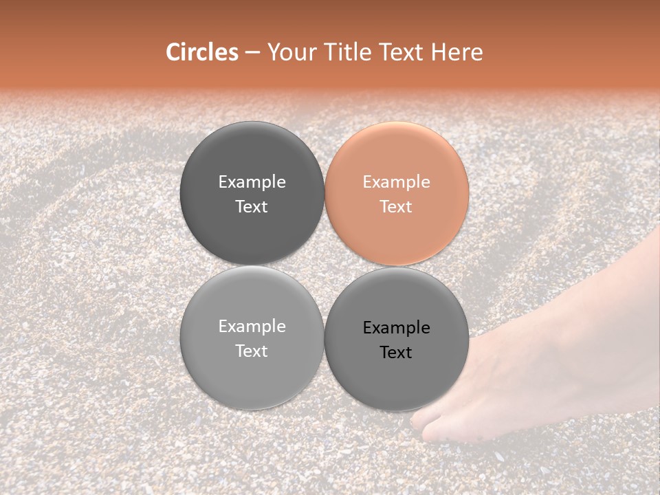 A Person's Feet In The Sand With A Heart Drawn On It PowerPoint Template