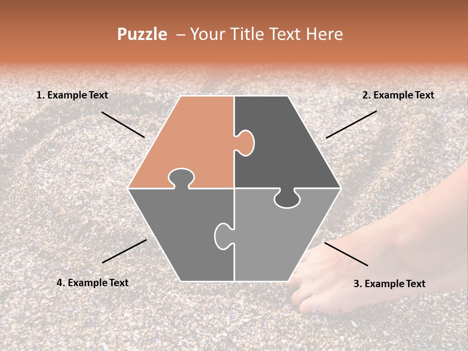 A Person's Feet In The Sand With A Heart Drawn On It PowerPoint Template