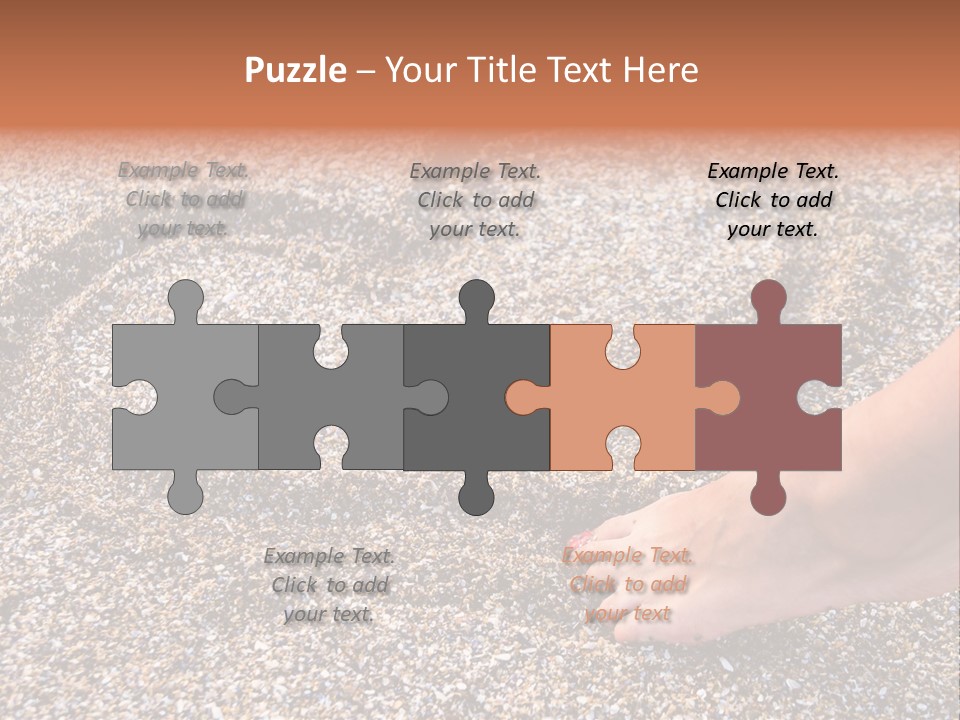 A Person's Feet In The Sand With A Heart Drawn On It PowerPoint Template