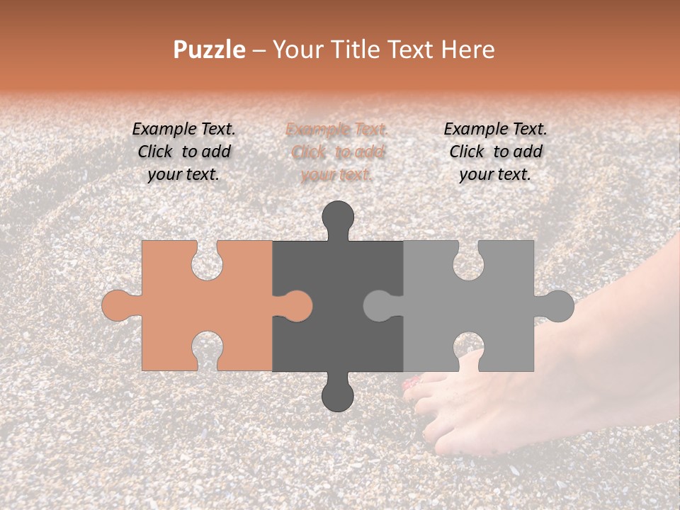 A Person's Feet In The Sand With A Heart Drawn On It PowerPoint Template