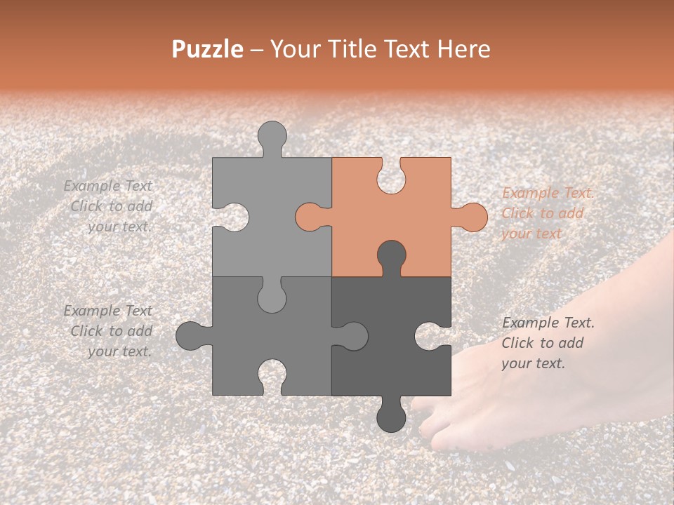 A Person's Feet In The Sand With A Heart Drawn On It PowerPoint Template