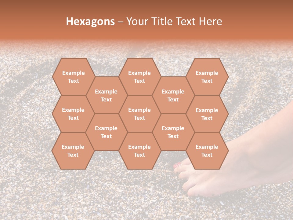 A Person's Feet In The Sand With A Heart Drawn On It PowerPoint Template
