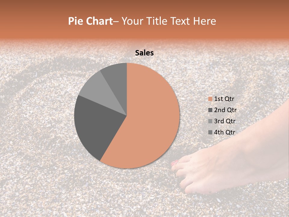 A Person's Feet In The Sand With A Heart Drawn On It PowerPoint Template