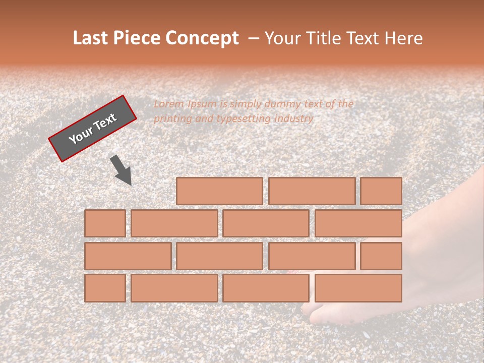 A Person's Feet In The Sand With A Heart Drawn On It PowerPoint Template