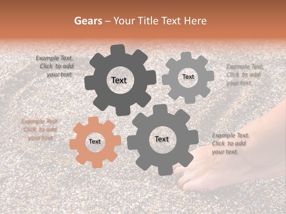 A Person's Feet In The Sand With A Heart Drawn On It PowerPoint Template