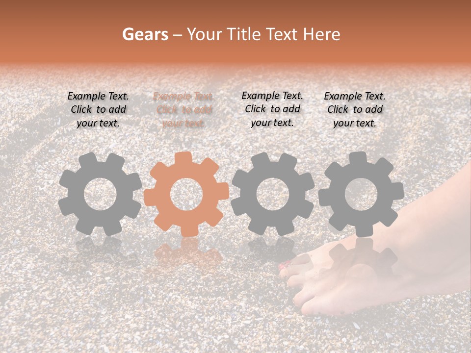 A Person's Feet In The Sand With A Heart Drawn On It PowerPoint Template