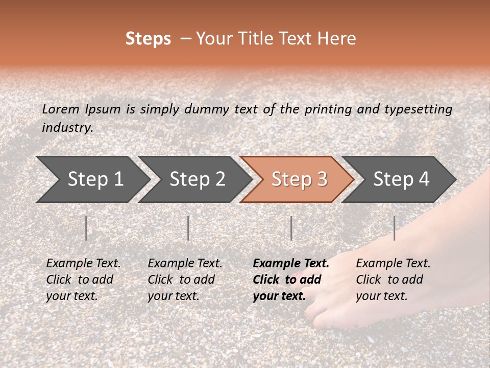 A Person's Feet In The Sand With A Heart Drawn On It PowerPoint Template