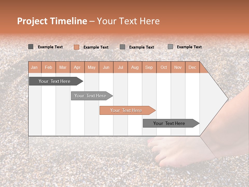 A Person's Feet In The Sand With A Heart Drawn On It PowerPoint Template