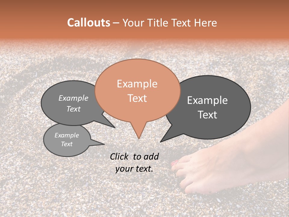 A Person's Feet In The Sand With A Heart Drawn On It PowerPoint Template