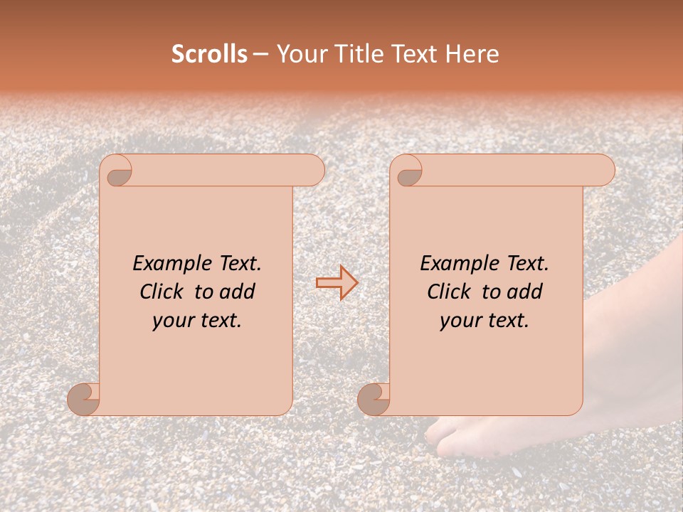 A Person's Feet In The Sand With A Heart Drawn On It PowerPoint Template