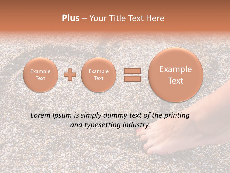A Person's Feet In The Sand With A Heart Drawn On It PowerPoint Template
