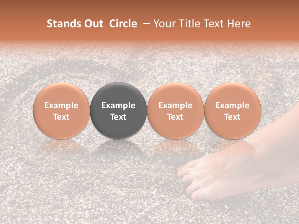A Person's Feet In The Sand With A Heart Drawn On It PowerPoint Template