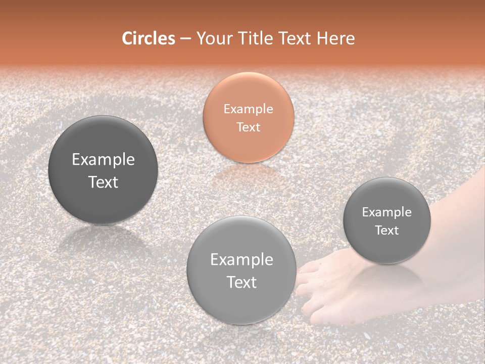 A Person's Feet In The Sand With A Heart Drawn On It PowerPoint Template