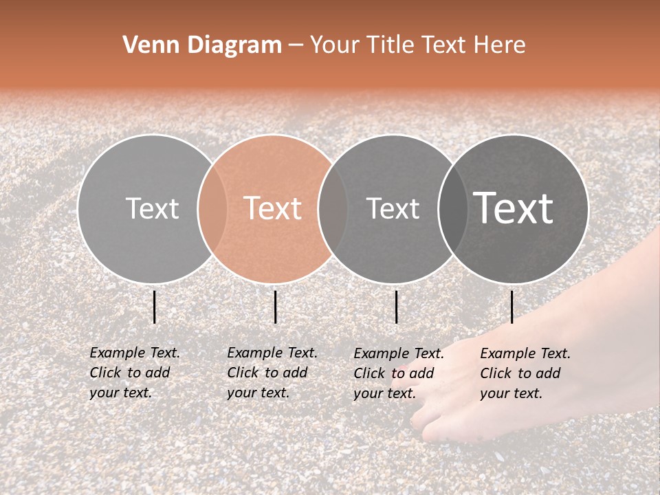 A Person's Feet In The Sand With A Heart Drawn On It PowerPoint Template