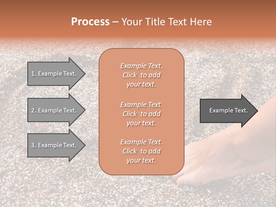 A Person's Feet In The Sand With A Heart Drawn On It PowerPoint Template