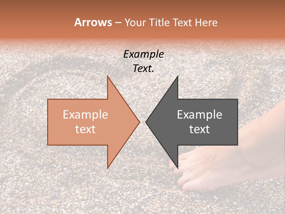 A Person's Feet In The Sand With A Heart Drawn On It PowerPoint Template