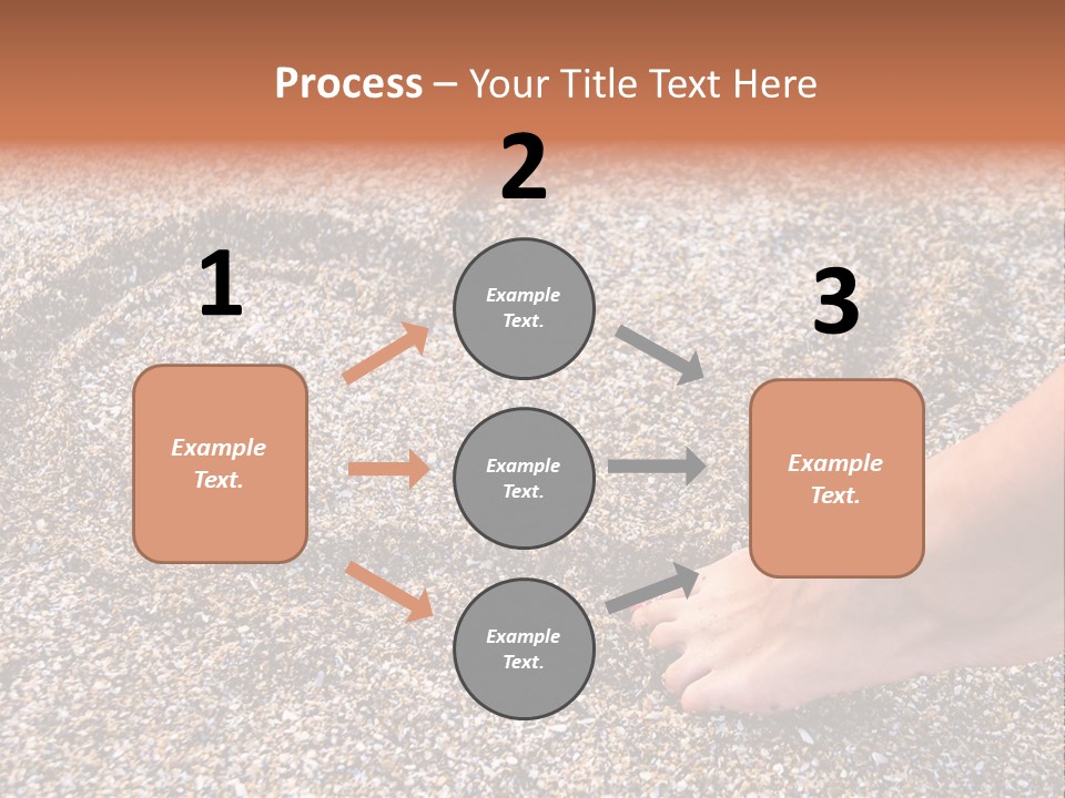 A Person's Feet In The Sand With A Heart Drawn On It PowerPoint Template