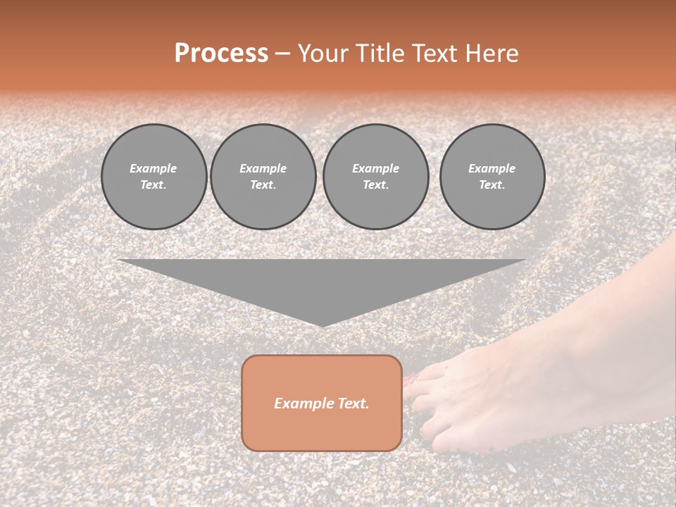 A Person's Feet In The Sand With A Heart Drawn On It PowerPoint Template