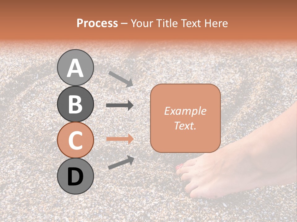 A Person's Feet In The Sand With A Heart Drawn On It PowerPoint Template