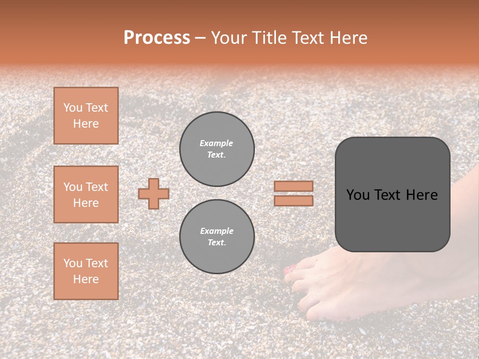 A Person's Feet In The Sand With A Heart Drawn On It PowerPoint Template