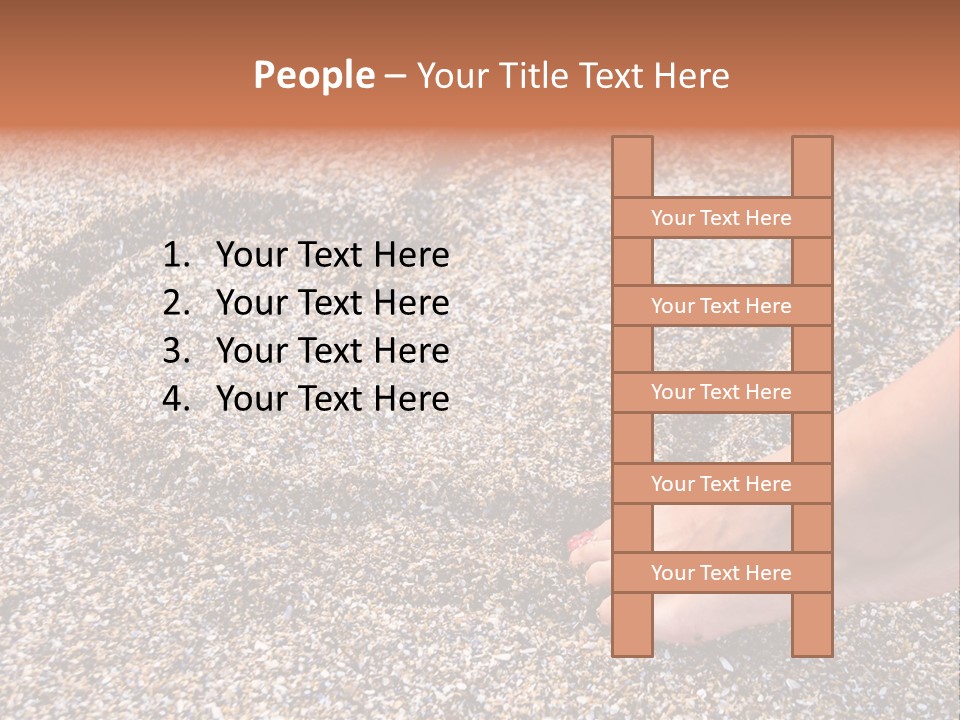 A Person's Feet In The Sand With A Heart Drawn On It PowerPoint Template