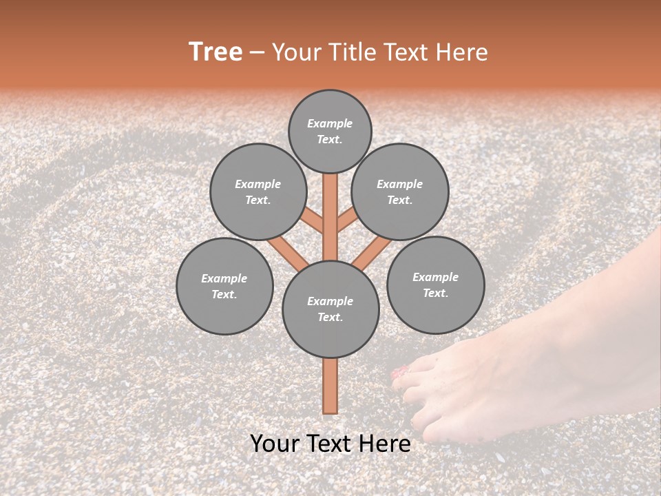 A Person's Feet In The Sand With A Heart Drawn On It PowerPoint Template
