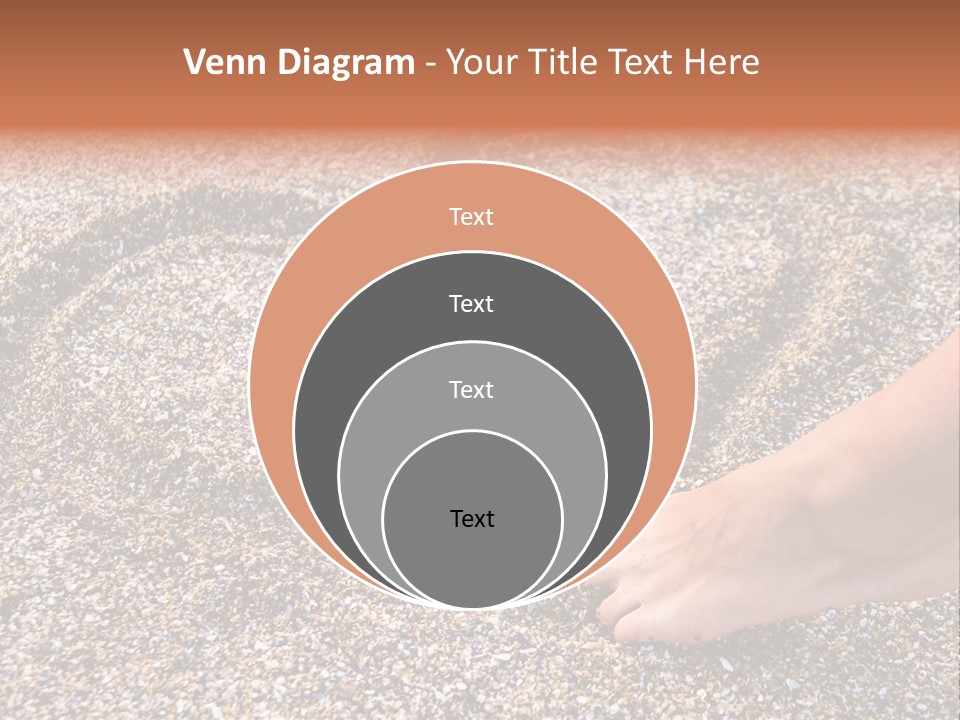 A Person's Feet In The Sand With A Heart Drawn On It PowerPoint Template