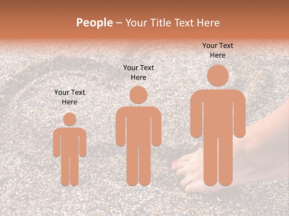 A Person's Feet In The Sand With A Heart Drawn On It PowerPoint Template